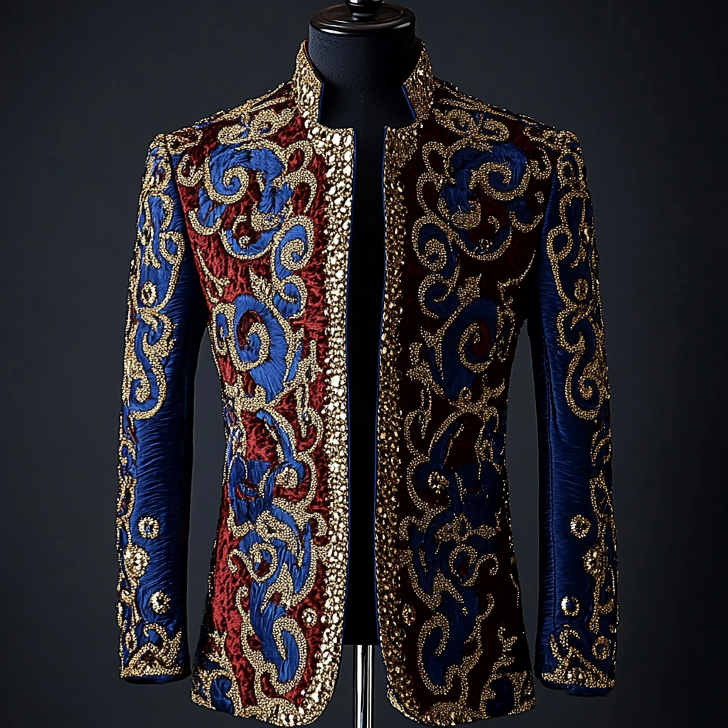 Unique embroidery business gentleman casual Men's Luxury Business Casual Fashion Blazer Suit Coat Jacket