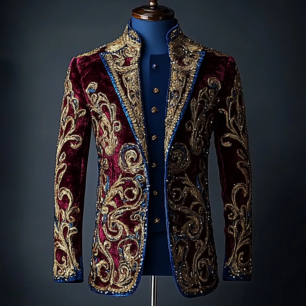 Unique embroidery business gentleman casual Men's Luxury Business Casual Fashion Blazer Suit Coat Jacket