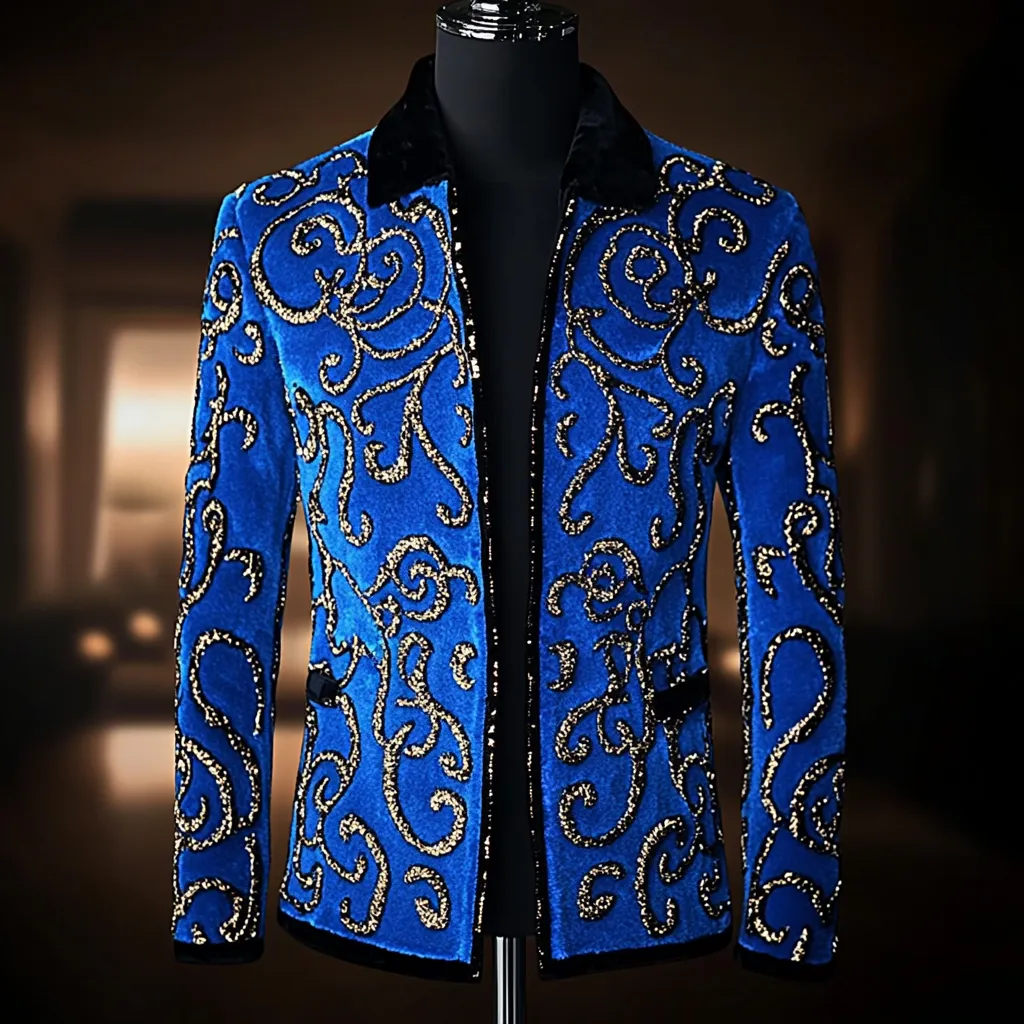 Unique embroidery business gentleman casual Men's Luxury Business Casual Fashion Blazer Suit Coat Jacket