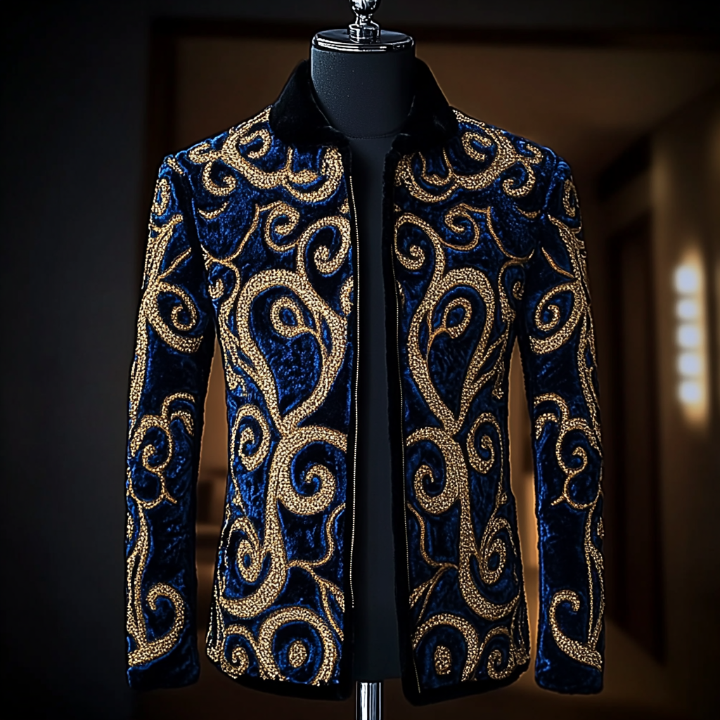 Unique embroidery business gentleman casual Men's Luxury Business Casual Fashion Blazer Suit Coat Jacket