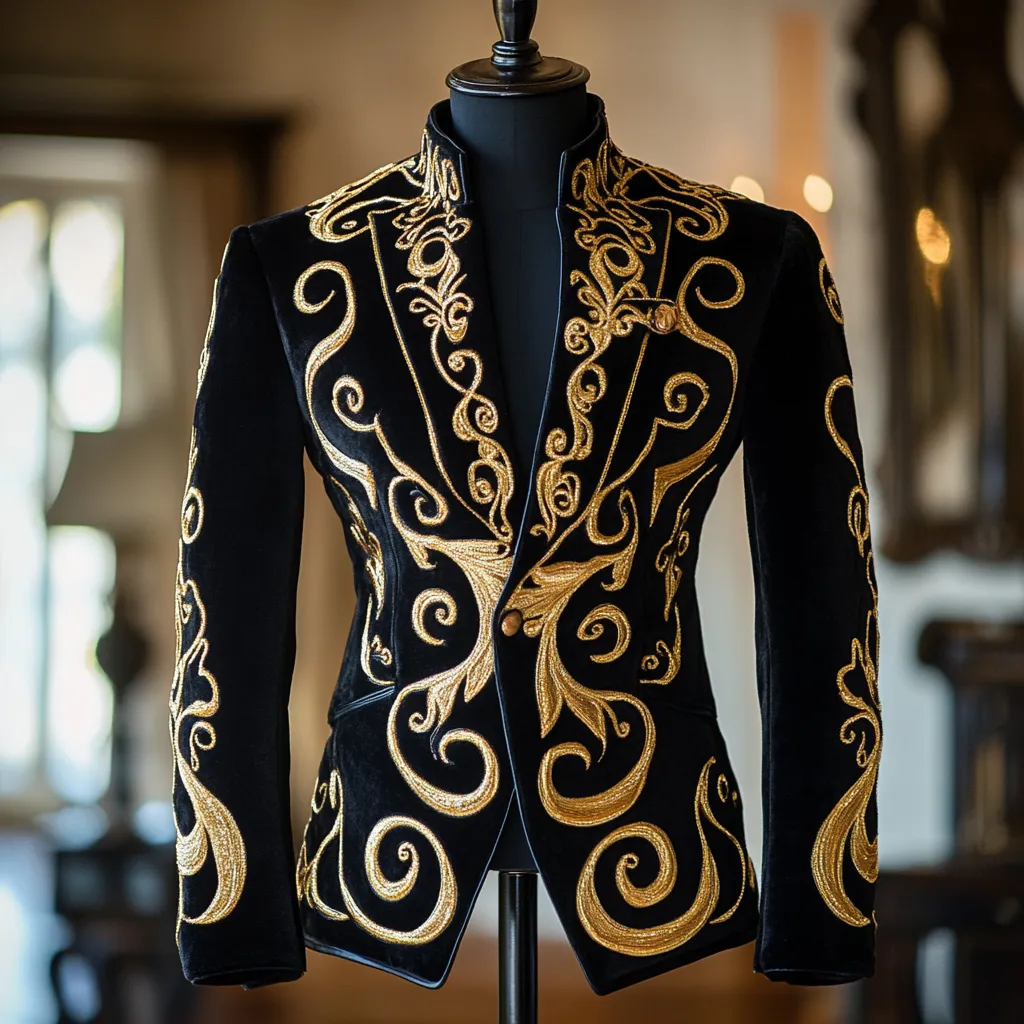 Unique embroidery business gentleman casual Men's Luxury Business Casual Fashion Blazer Suit Coat Jacket