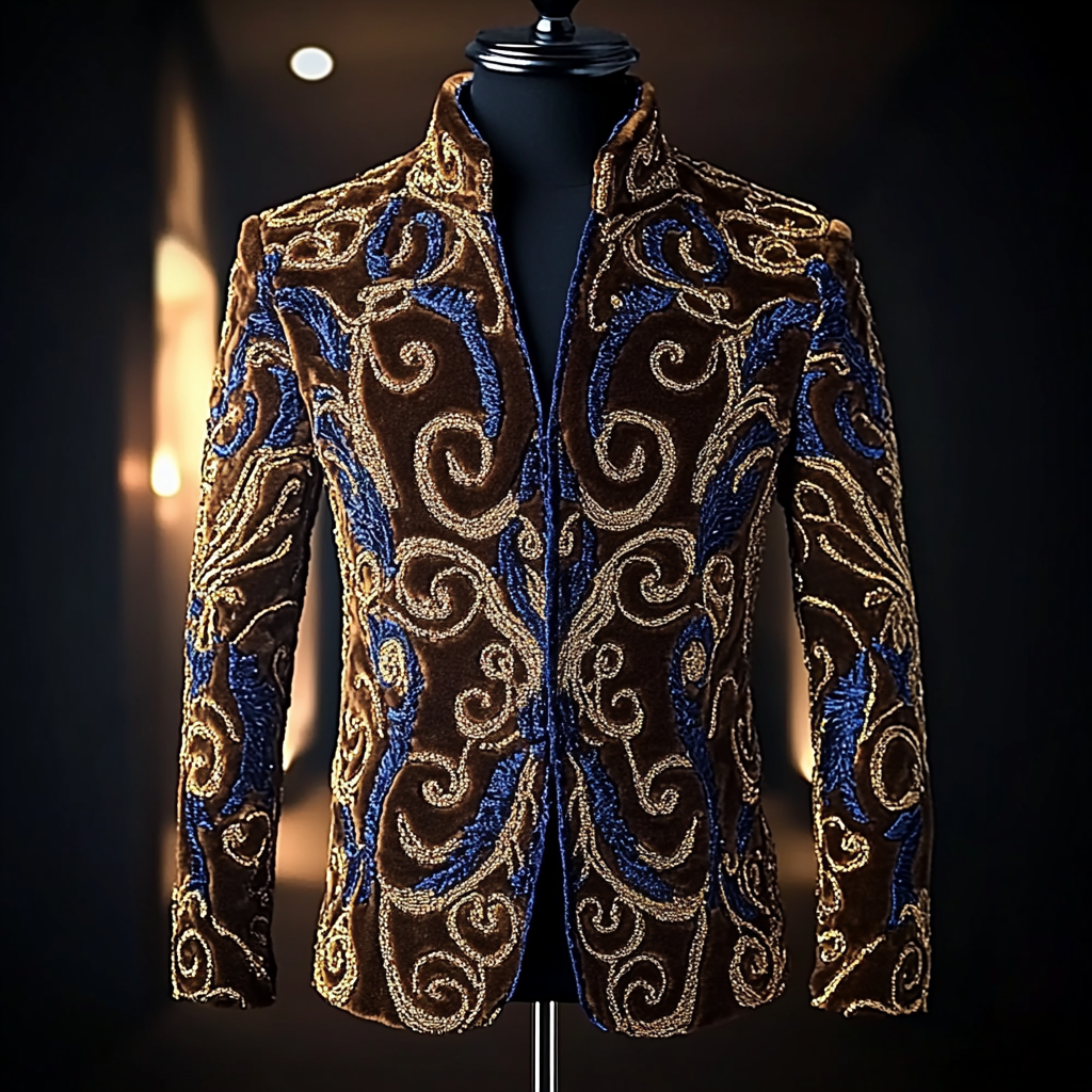 Unique embroidery business gentleman casual Men's Luxury Business Casual Fashion Blazer Suit Coat Jacket