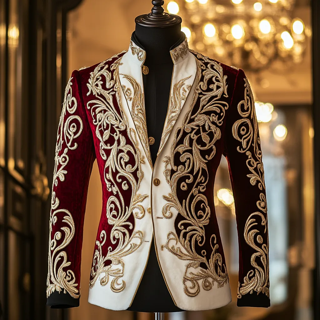 Unique embroidery business gentleman casual Men's Luxury Business Casual Fashion Blazer Suit Coat Jacket