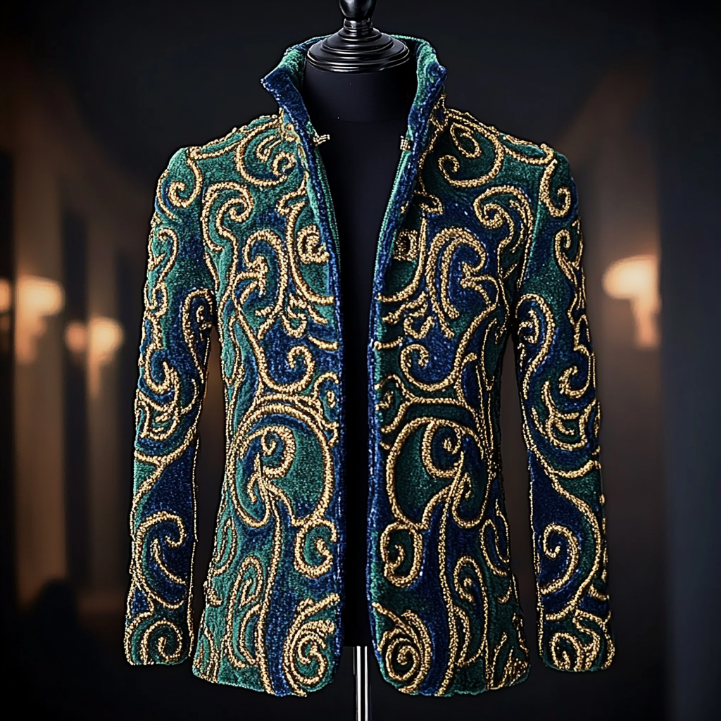 Unique embroidery business gentleman casual Men's Luxury Business Casual Fashion Blazer Suit Coat Jacket