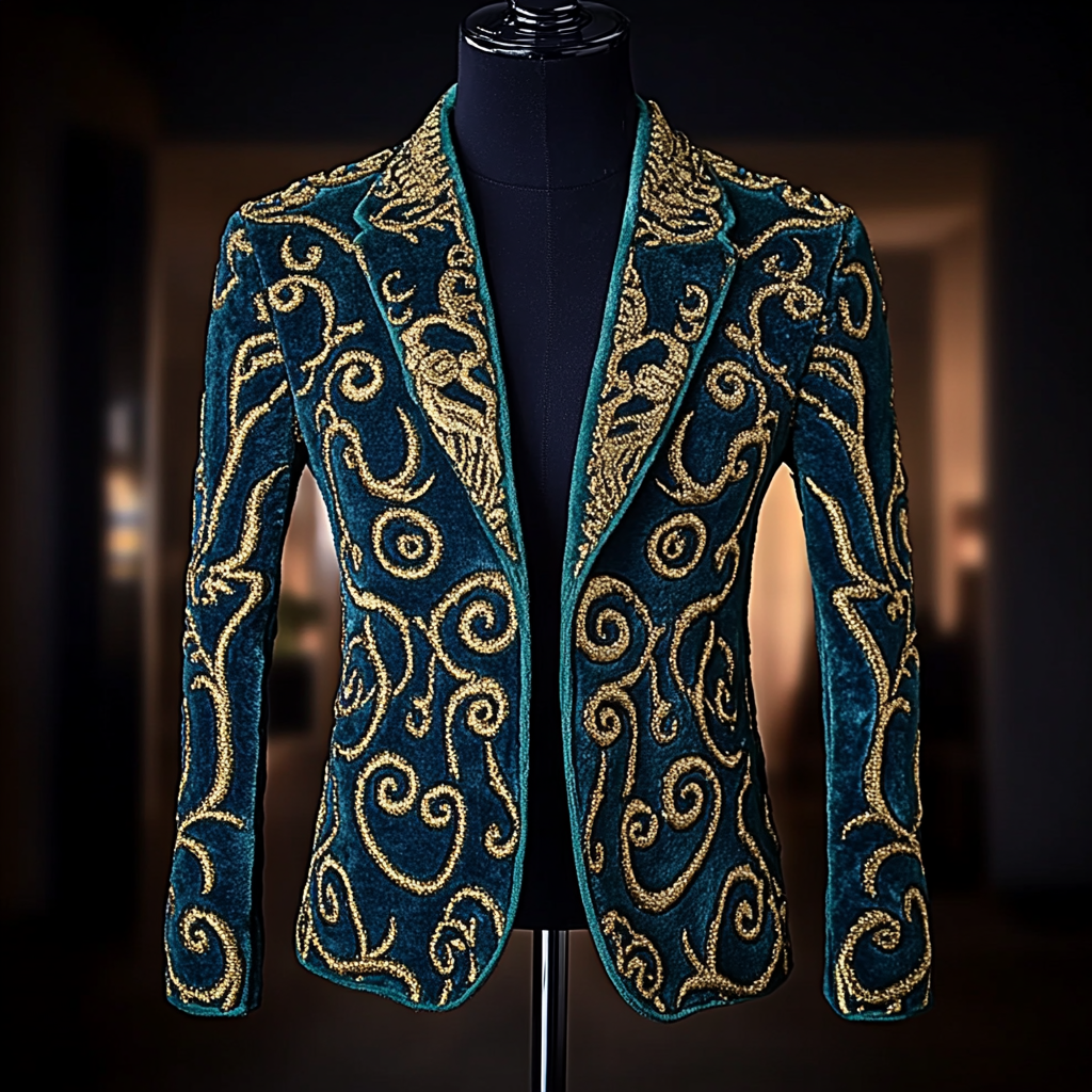 Unique embroidery business gentleman casual Men's Luxury Business Casual Fashion Blazer Suit Coat Jacket