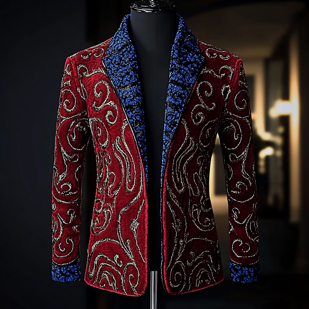 Unique embroidery business gentleman casual Men's Luxury Business Casual Fashion Blazer Suit Coat Jacket