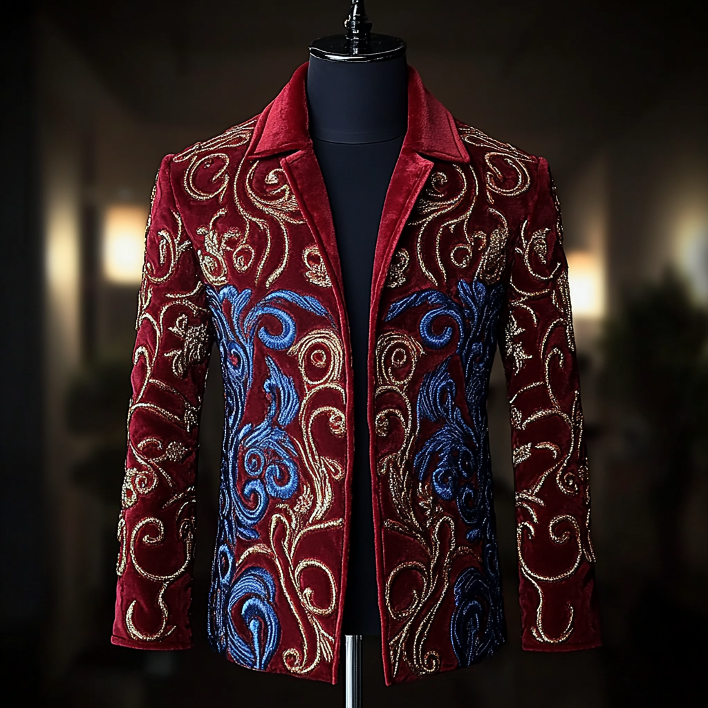 Unique embroidery business gentleman casual Men's Luxury Business Casual Fashion Blazer Suit Coat Jacket