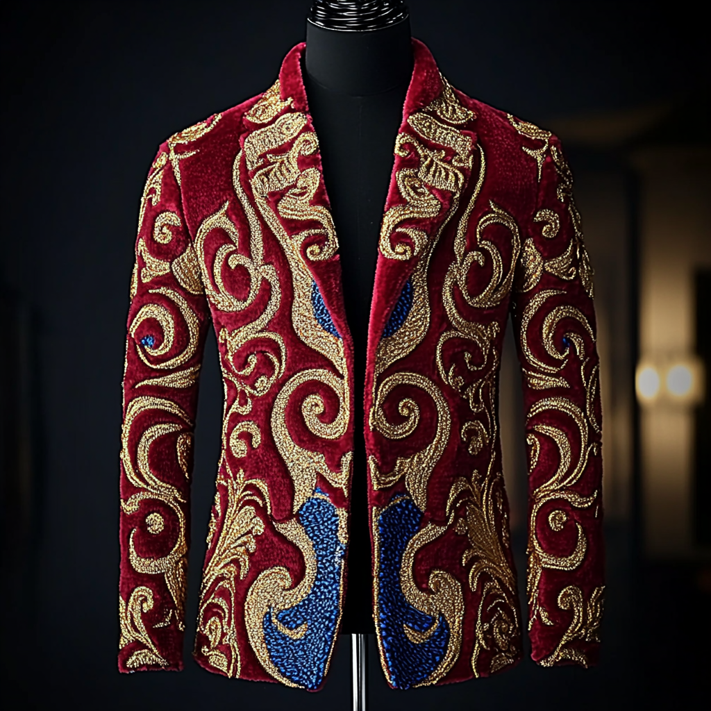 Unique embroidery business gentleman casual Men's Luxury Business Casual Fashion Blazer Suit Coat Jacket