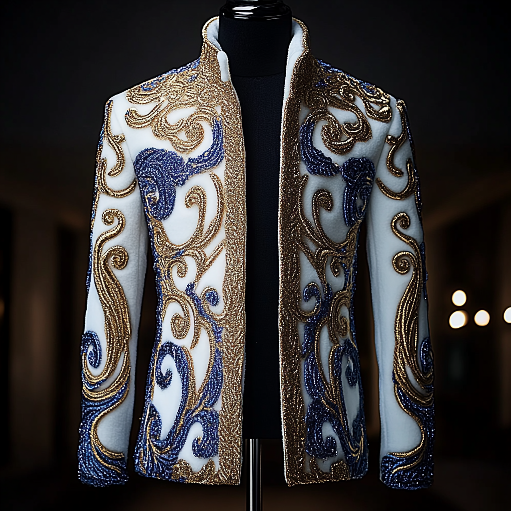 Unique embroidery business gentleman casual Men's Luxury Business Casual Fashion Blazer Suit Coat Jacket