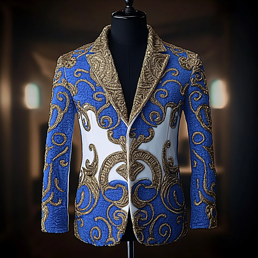 Unique embroidery business gentleman casual Men's Luxury Business Casual Fashion Blazer Suit Coat Jacket
