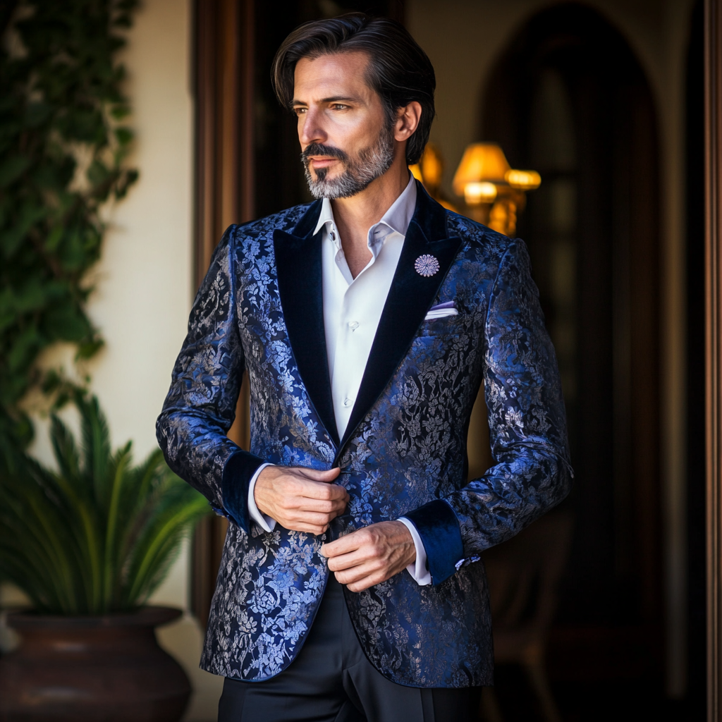 Unique embroidery business gentleman casual Men's Luxury Business Casual Fashion Blazer Suit Coat Jacket