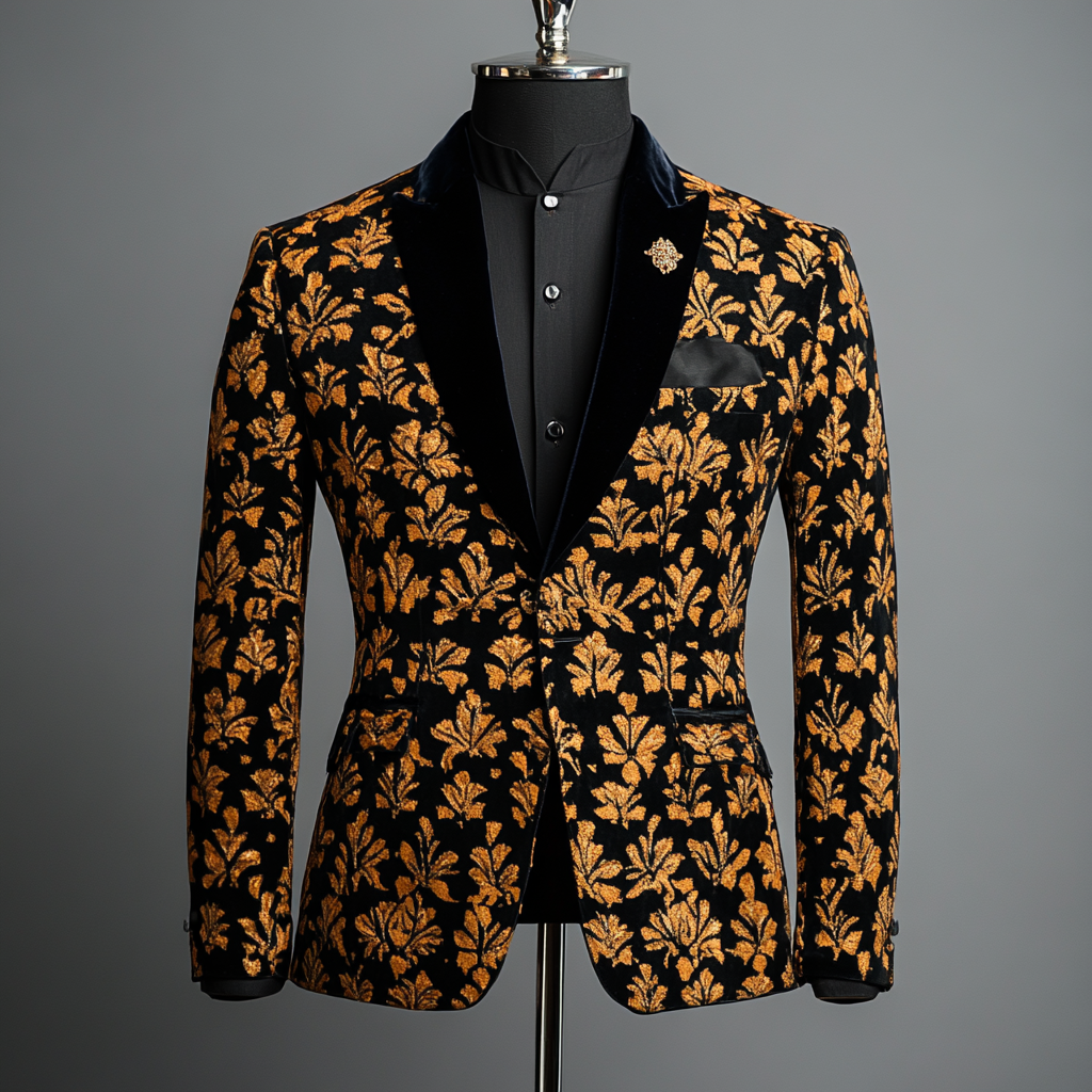 Unique embroidery business gentleman casual Men's Luxury Business Casual Fashion Blazer Suit Coat Jacket