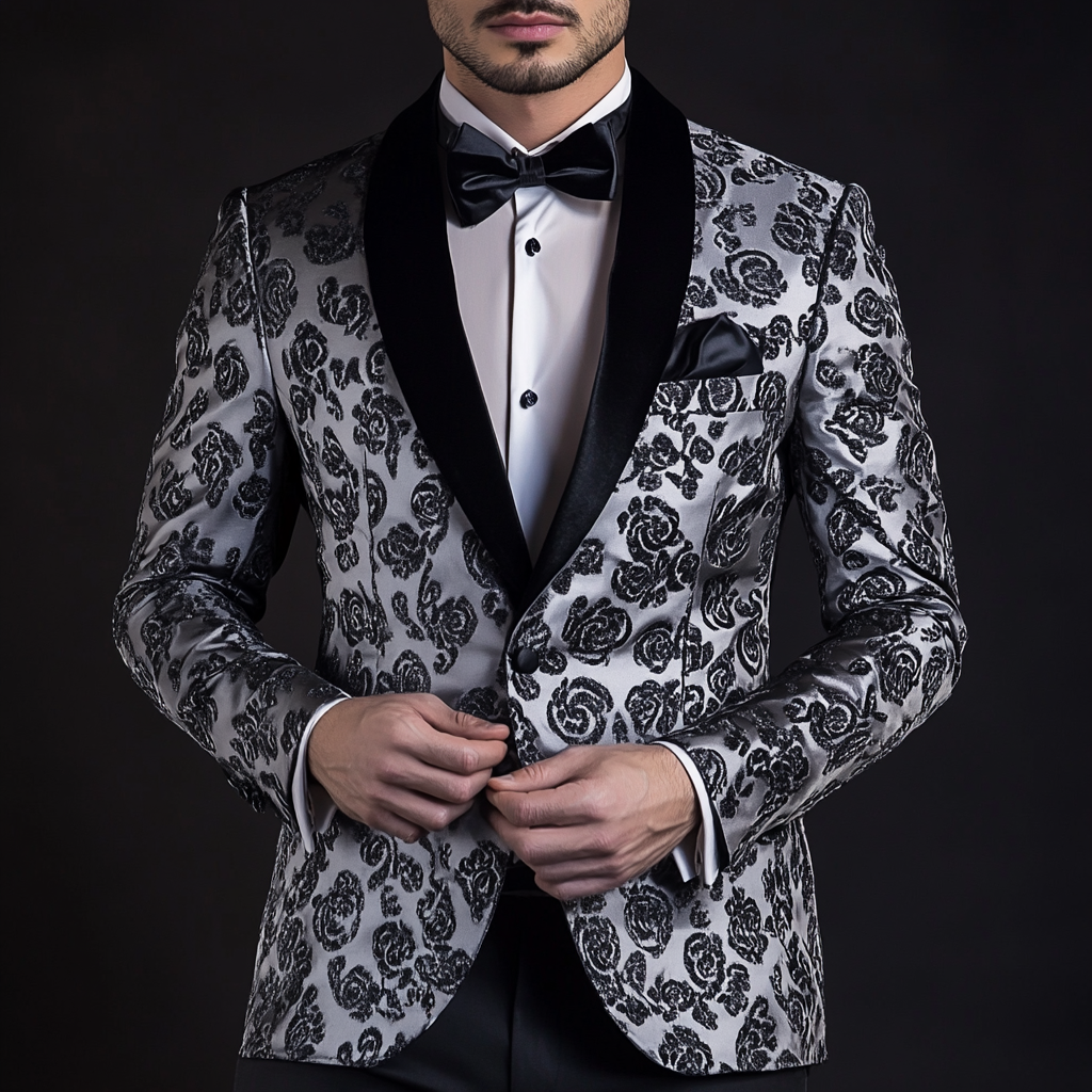 Unique embroidery business gentleman casual Men's Luxury Business Casual Fashion Blazer Suit Coat Jacket