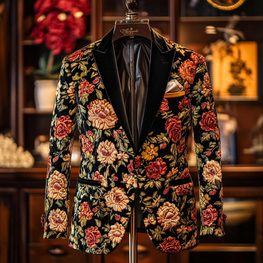 Unique embroidery business gentleman casual Men's Luxury Business Casual Fashion Blazer Suit Coat Jacket