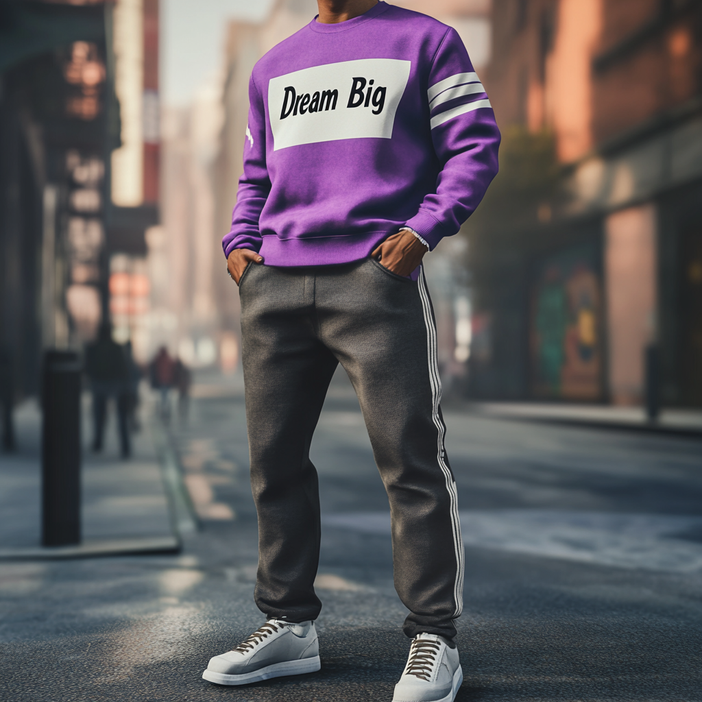 Unique design Men's fashion casual geometric print hoodie set