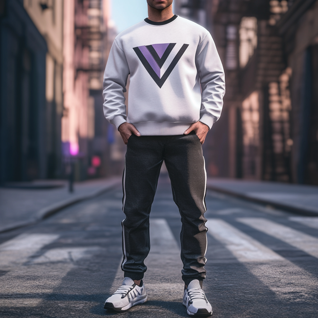 Unique design Men's fashion casual geometric print hoodie set