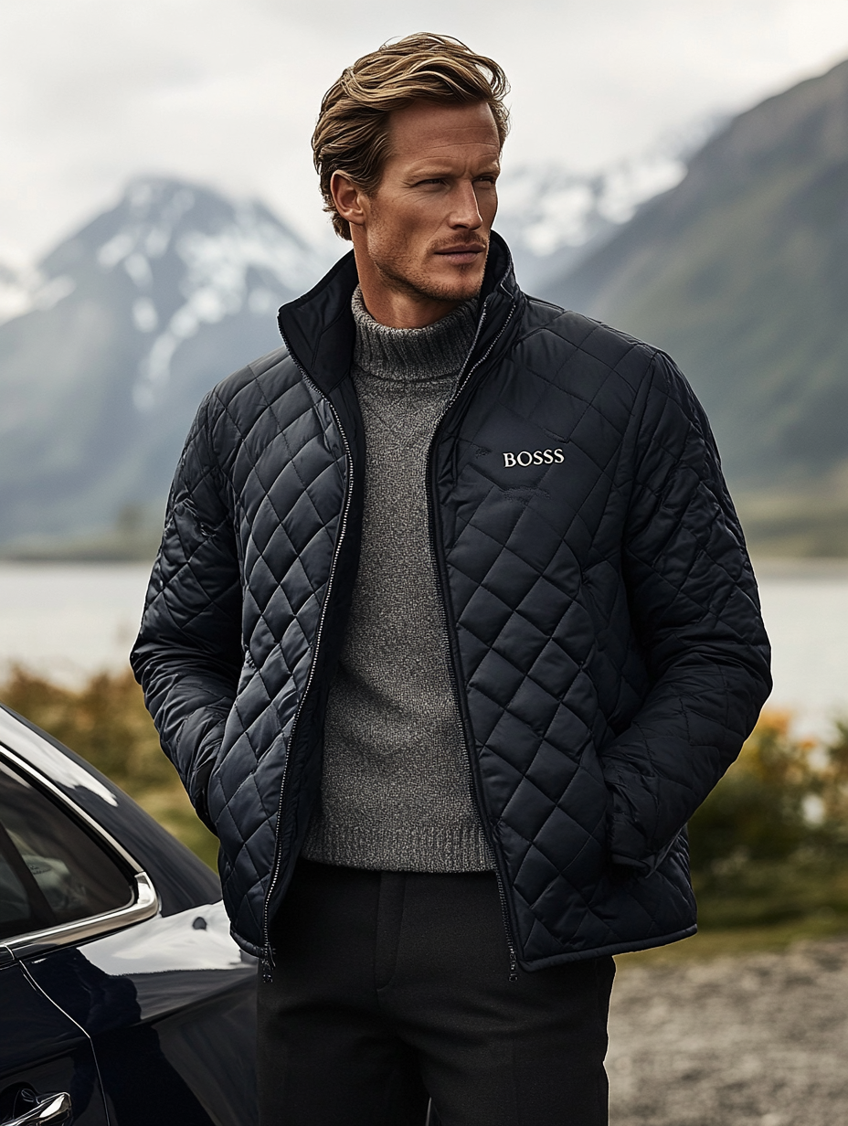 Men's Fashionable Design Leather Velvet Warm Design Jacket