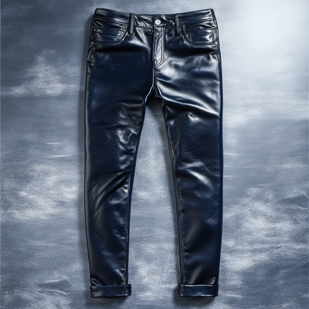 European and American Full-grain Leather Pants Trousers