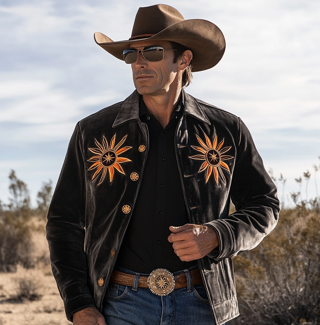 High-End Western Velvet Jacket Western Forged Velvet Coat