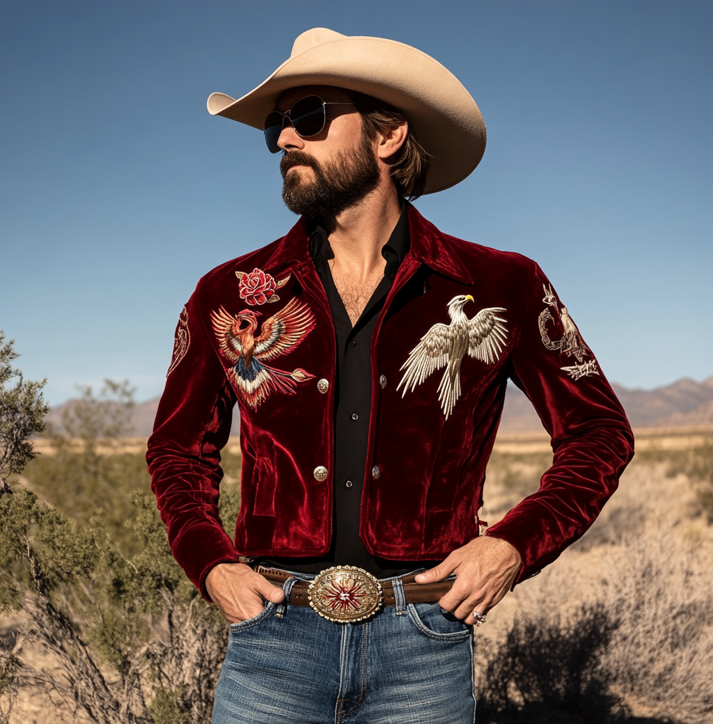 High-End Western Velvet Jacket Western Forged Velvet Coat