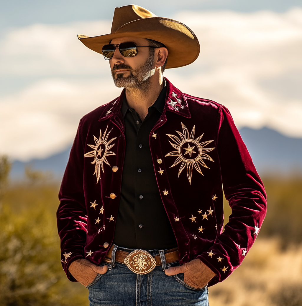 High-End Western Velvet Jacket Western Forged Velvet Coat