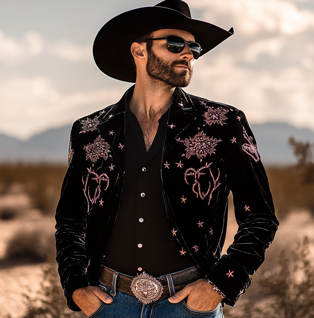 High-End Western Velvet Jacket Western Forged Velvet Coat