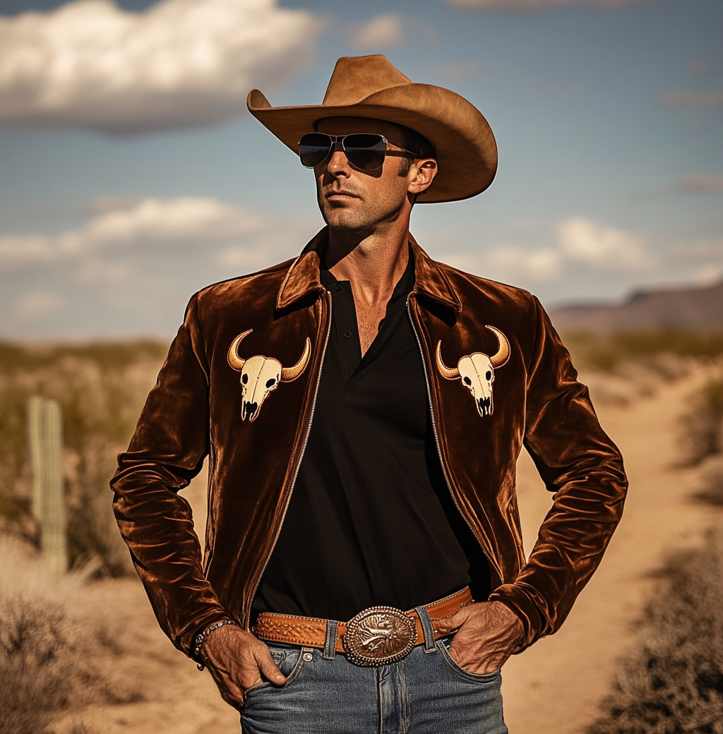 High-End Western Velvet Jacket Western Forged Velvet Coat