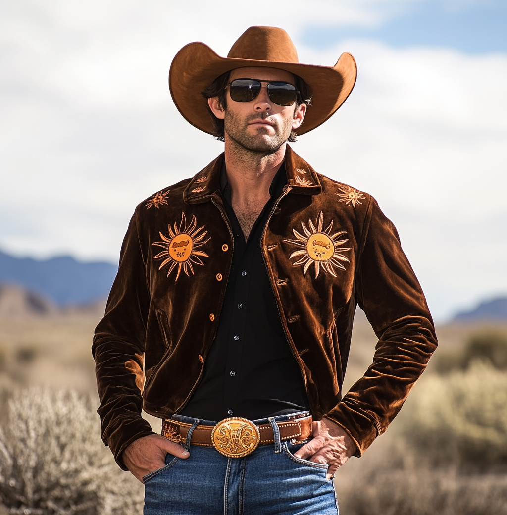 High-End Western Velvet Jacket Western Forged Velvet Coat