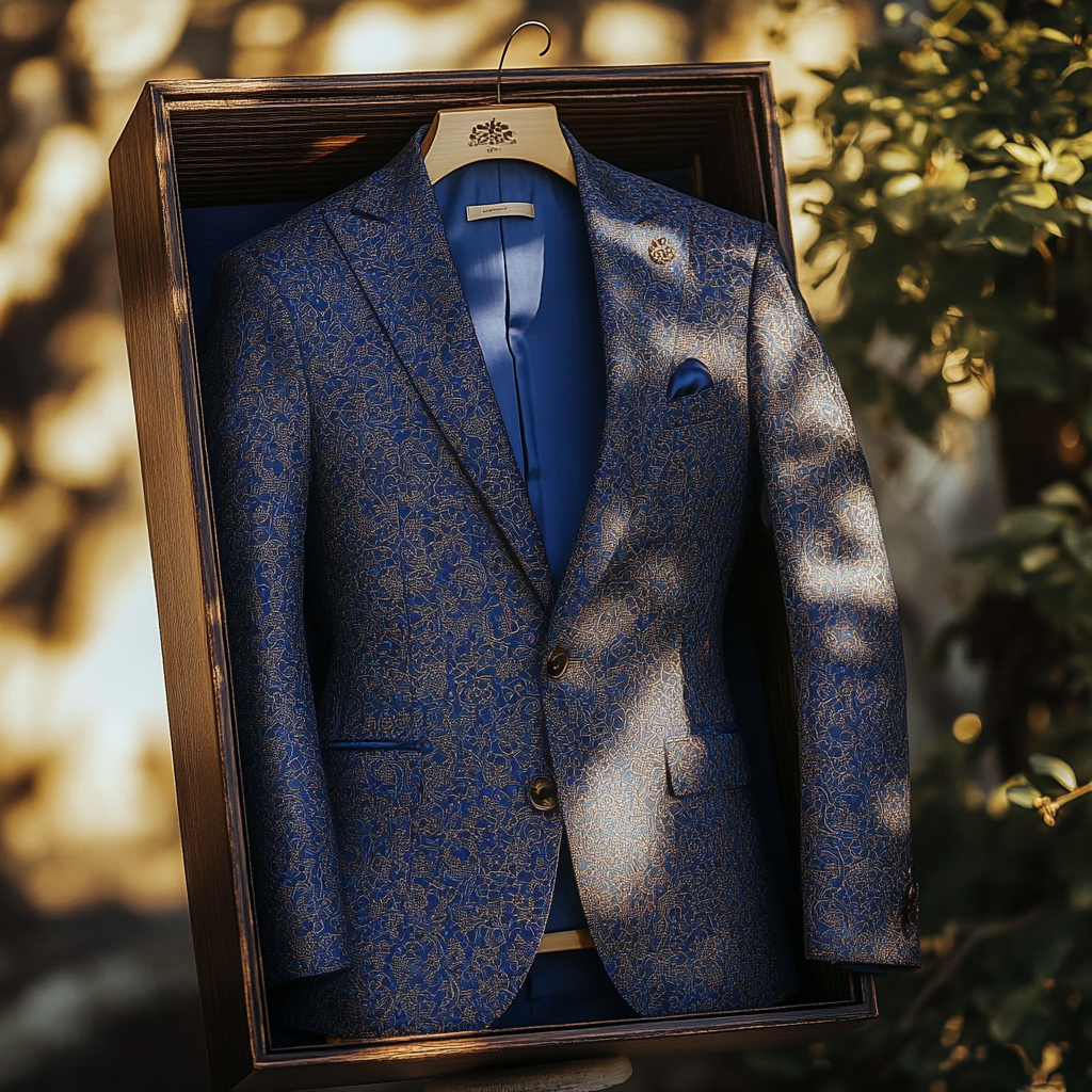 Unique embroidery business gentleman casual Men's Luxury Business Casual Fashion Blazer Suit Coat Jacket