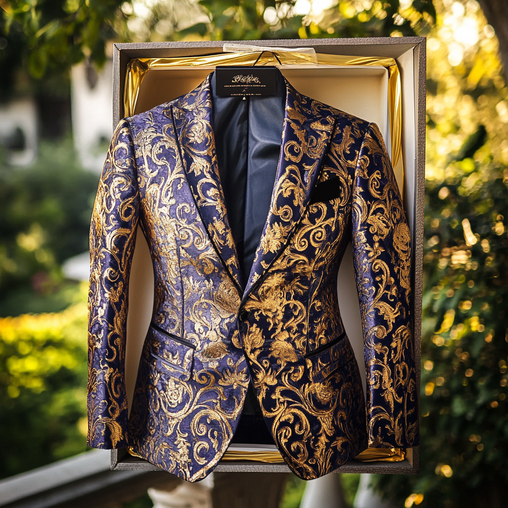 Unique embroidery business gentleman casual Men's Luxury Business Casual Fashion Blazer Suit Coat Jacket