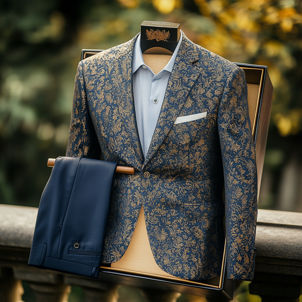 Unique embroidery business gentleman casual Men's Luxury Business Casual Fashion Blazer Suit Coat Jacket