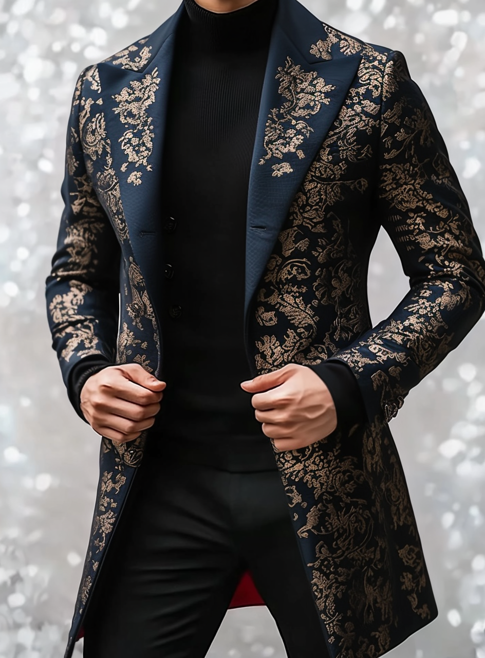 2024 Man Unique casual Men's Luxury Business Casual Fashion Blazer Suit Coat Jacket