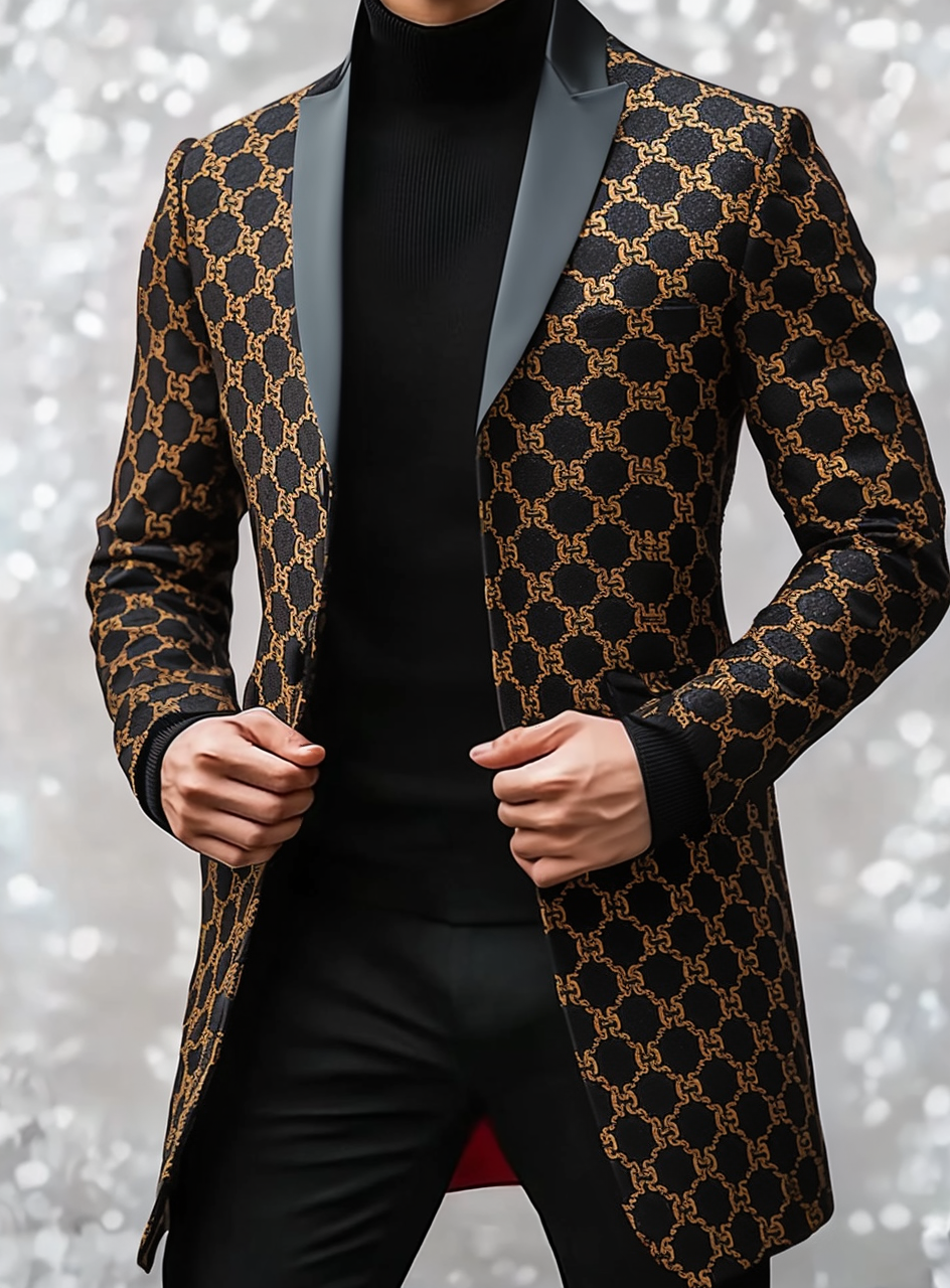 Unique casual Men's Luxury Business Casual Fashion Blazer Suit Coat Jacket