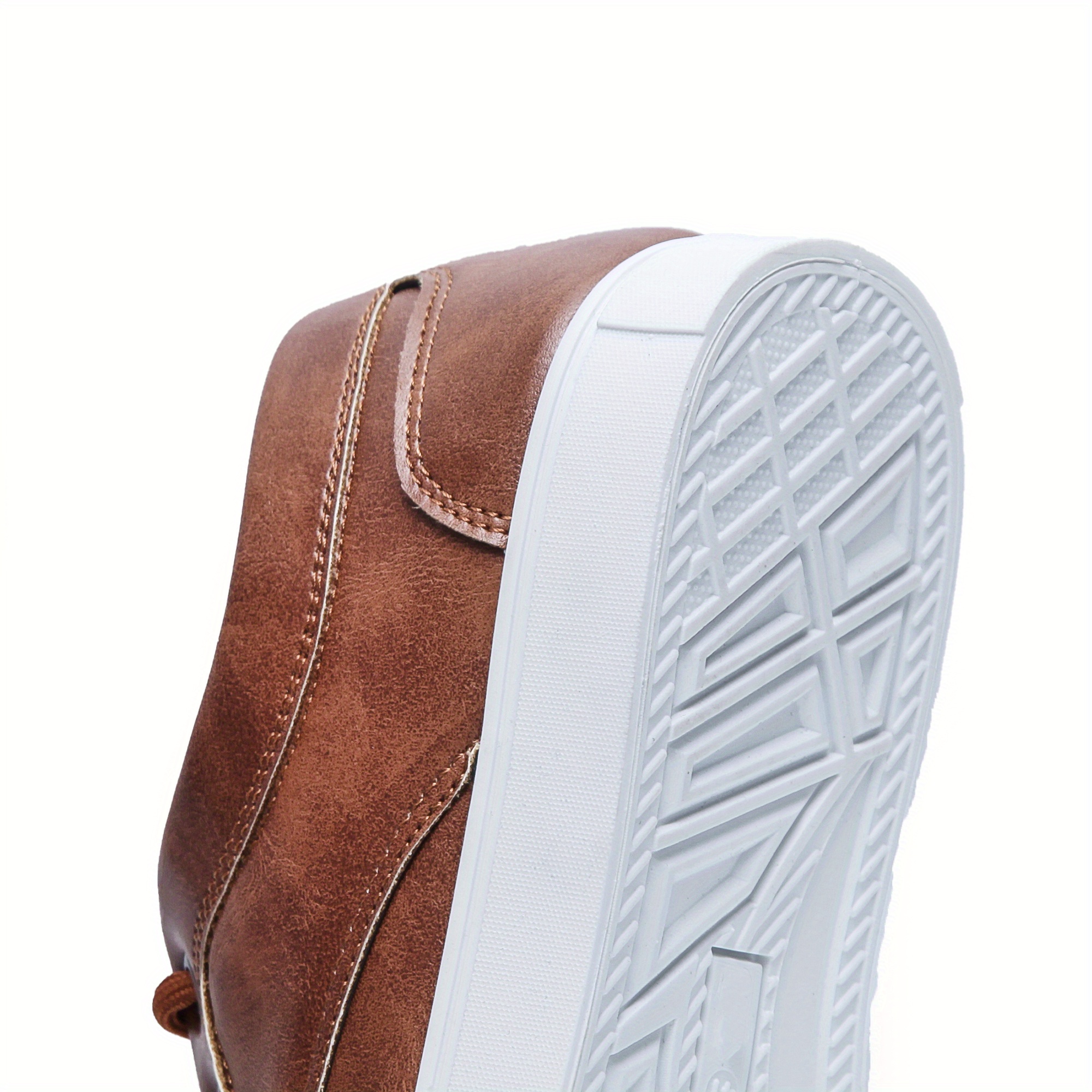 men s lace sneakers pu leather skate shoes good grip details 4