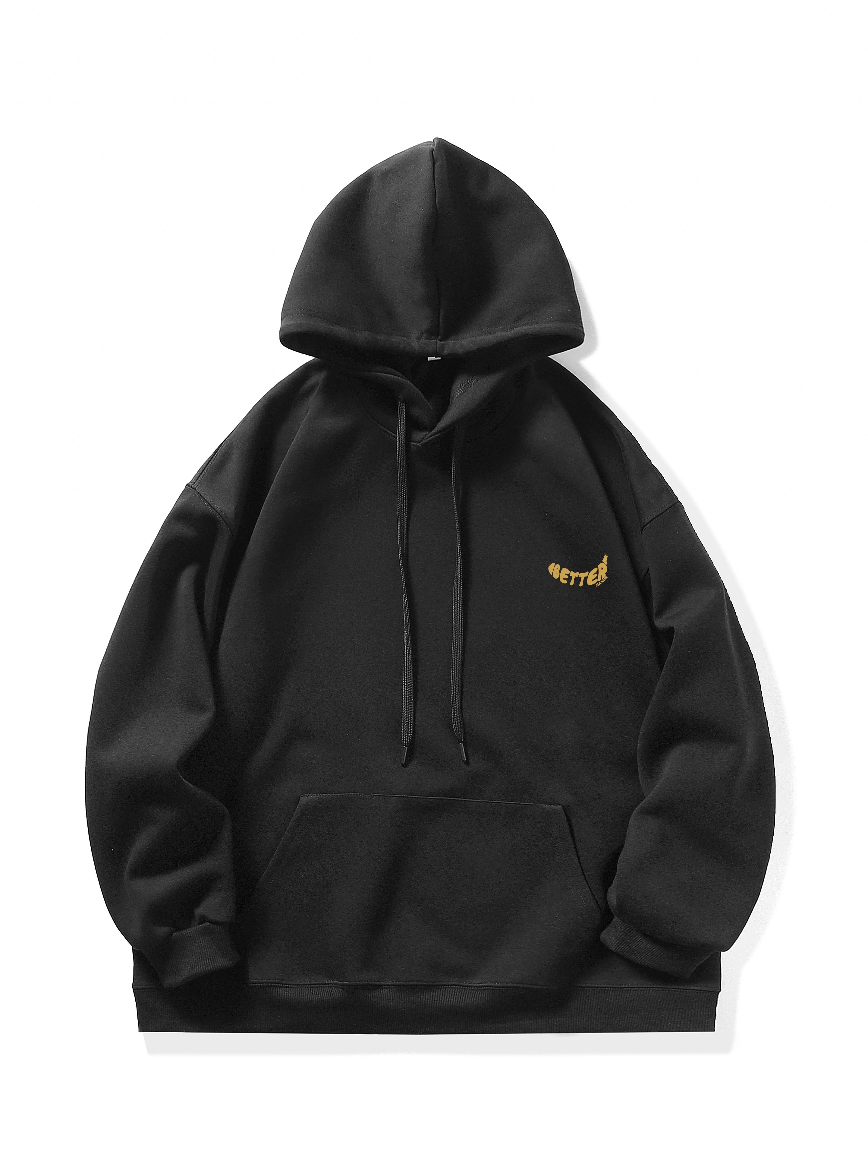 solid color letter printed hooded sweatshirt loose casual hoodie fashion trend couple tops details 0