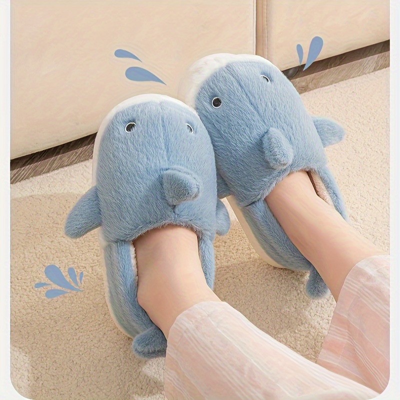 cute cartoon animal design slippers casual slip on plush lined shoes comfortable indoor home slippers details 4