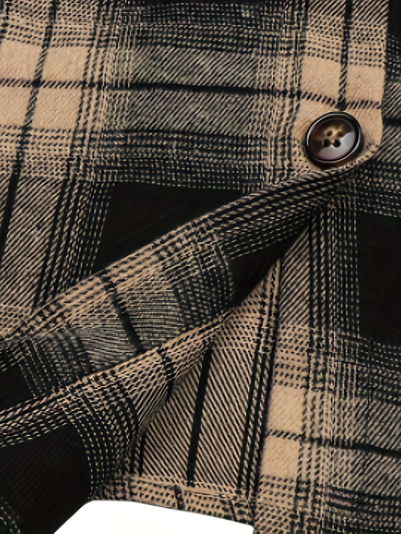 plaid pattern shacket jacket casual button front long sleeve outerwear womens clothing details 23