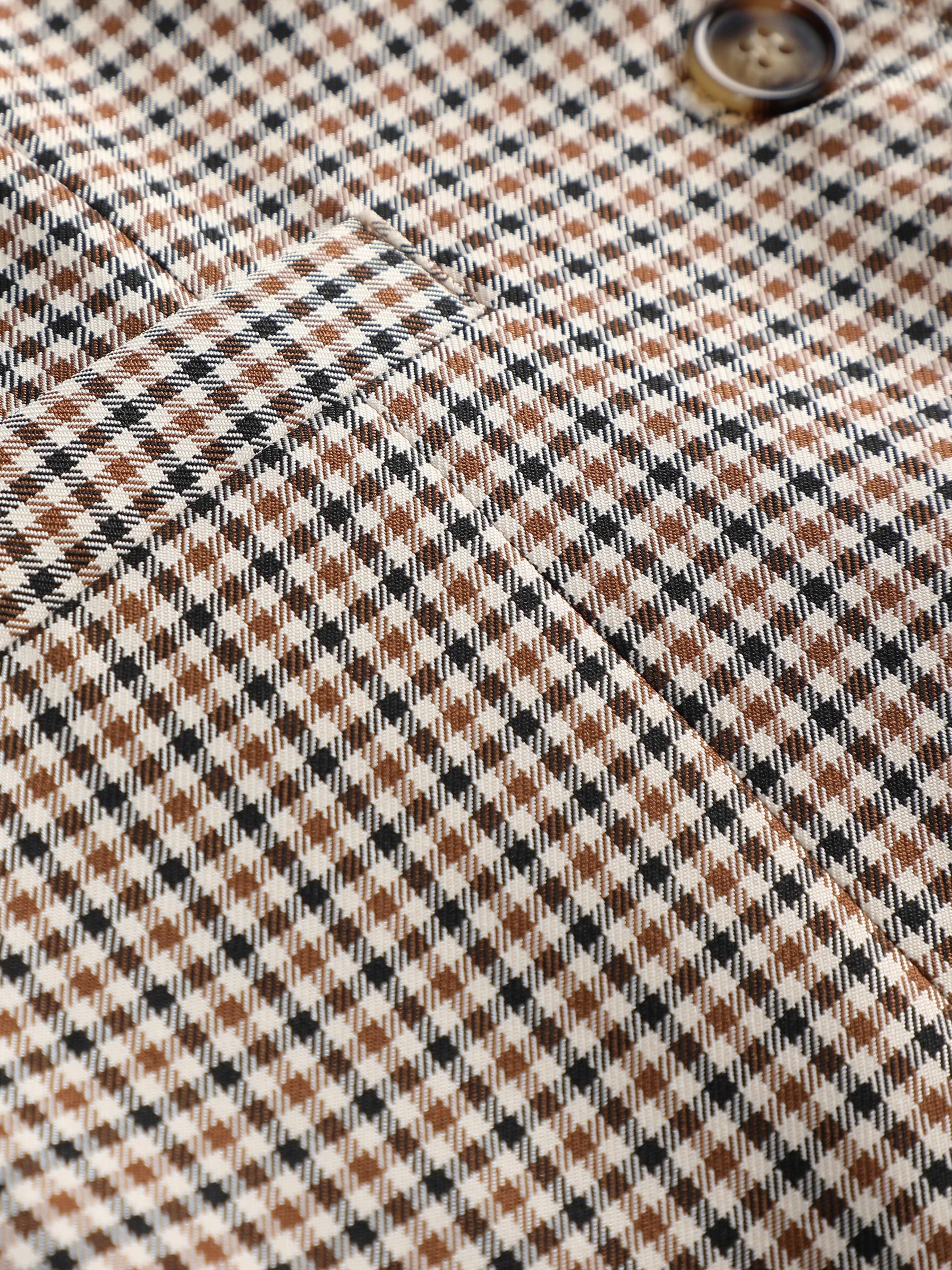 plaid patten single breasted vest versatile belted sleeveless vest for spring fall womens clothing details 2