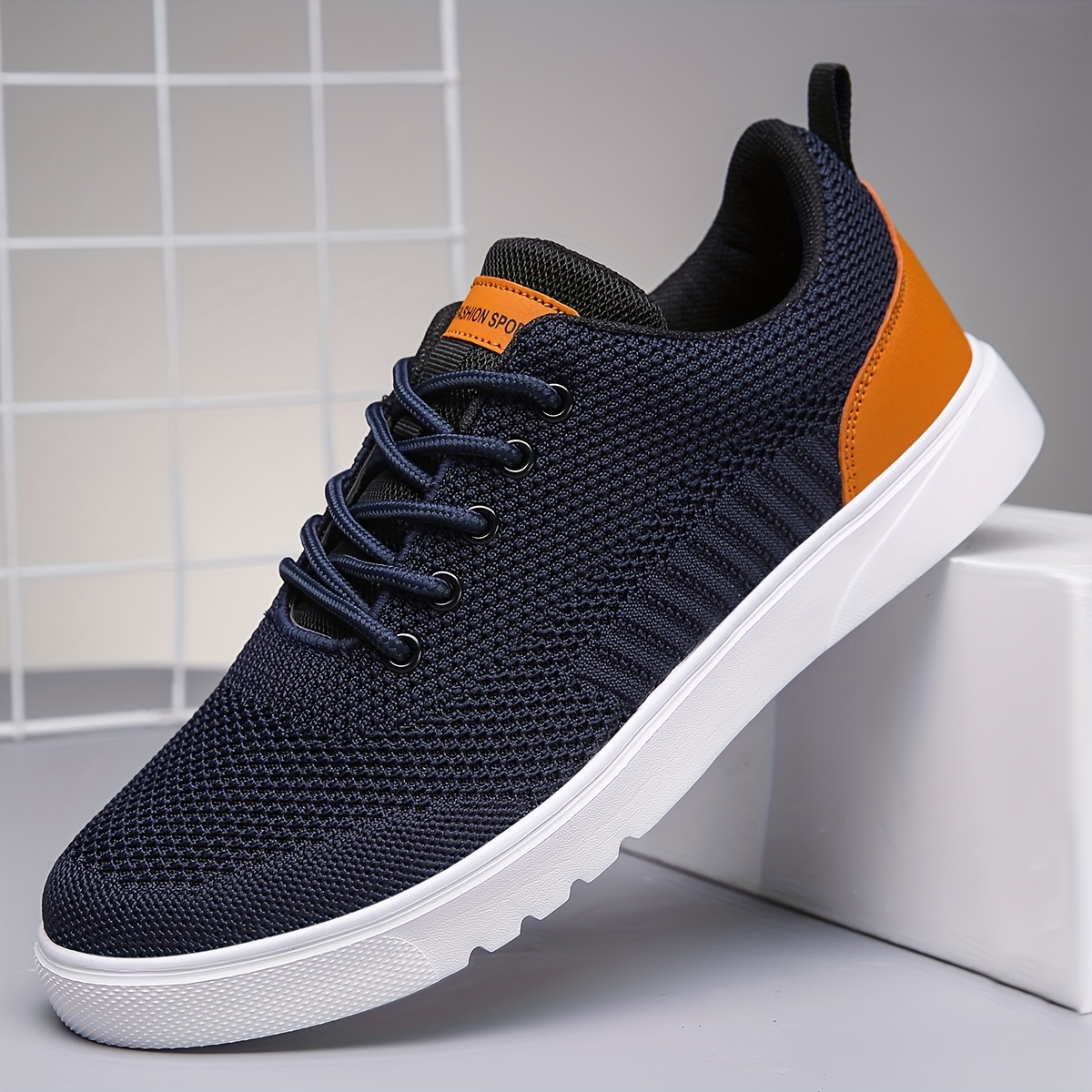 skate shoes men s woven knit solid breathable lightweight details 2