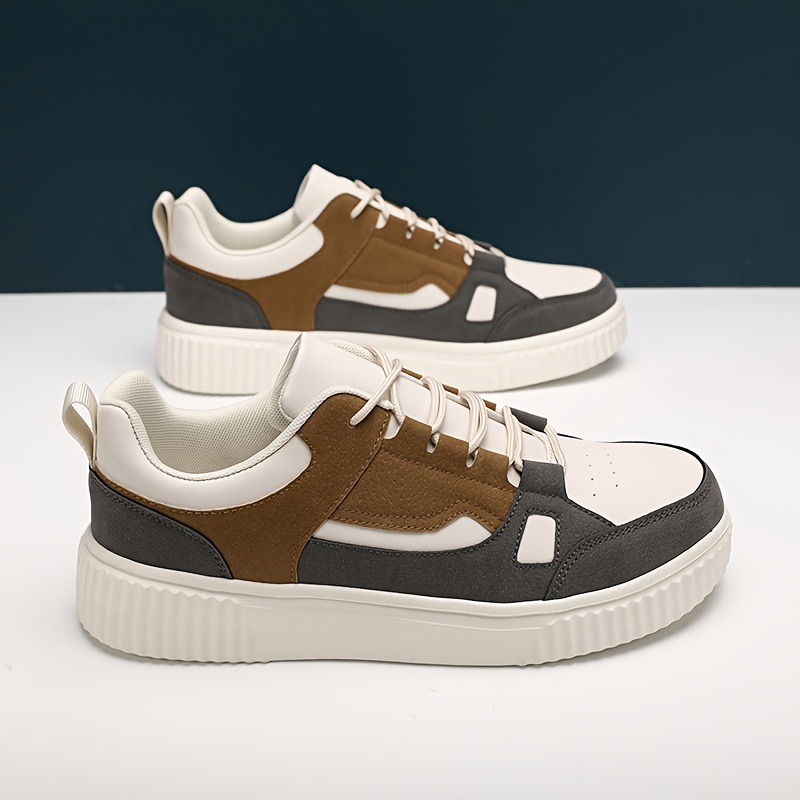 Mens Color Block Skateboard Shoes Lace Up Casual Sneaker Outdoor Walking Skateboarding Men s Shoes Temu details 8