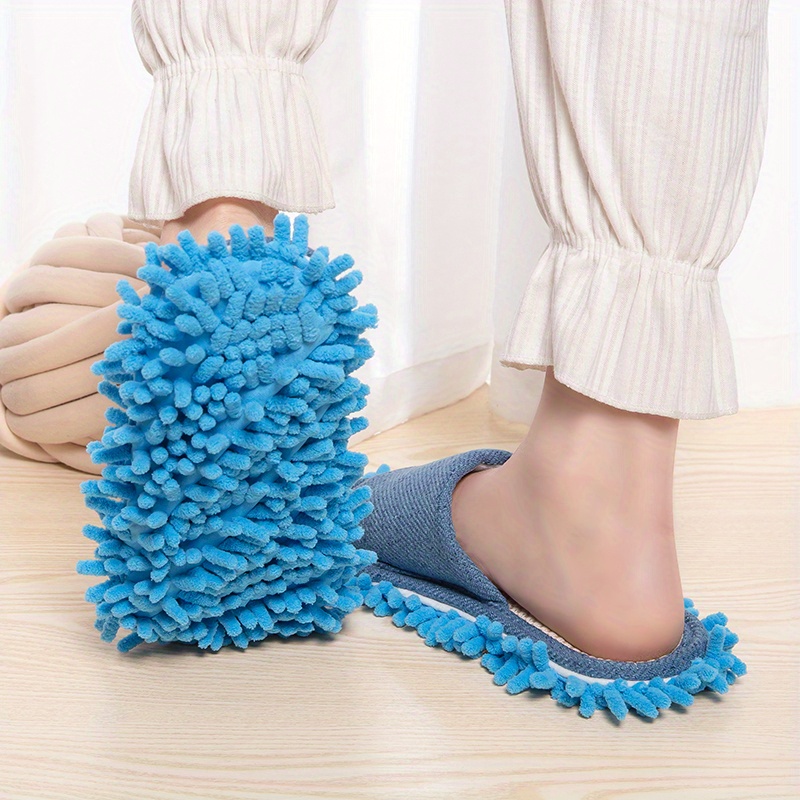 indoor cleaning slippers solid color cozy open toe mopping shoes dusting cleaning floor slippers details 1