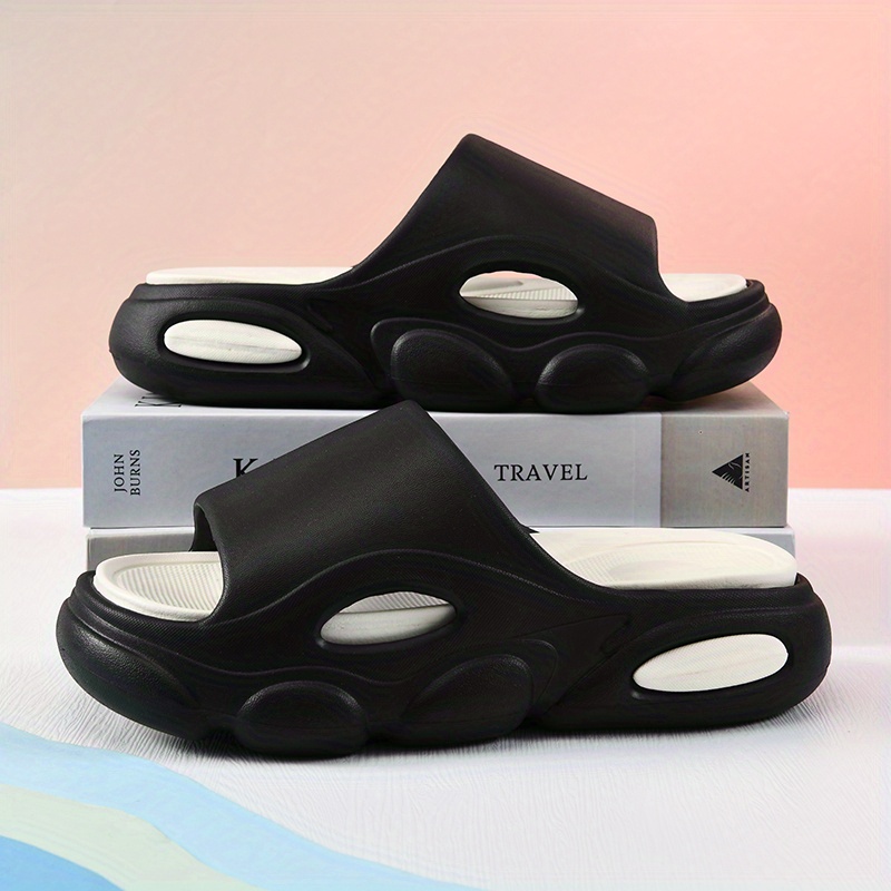 contrast color platform slides casual slip on summer shoes comfortable indoor home shoes details 3