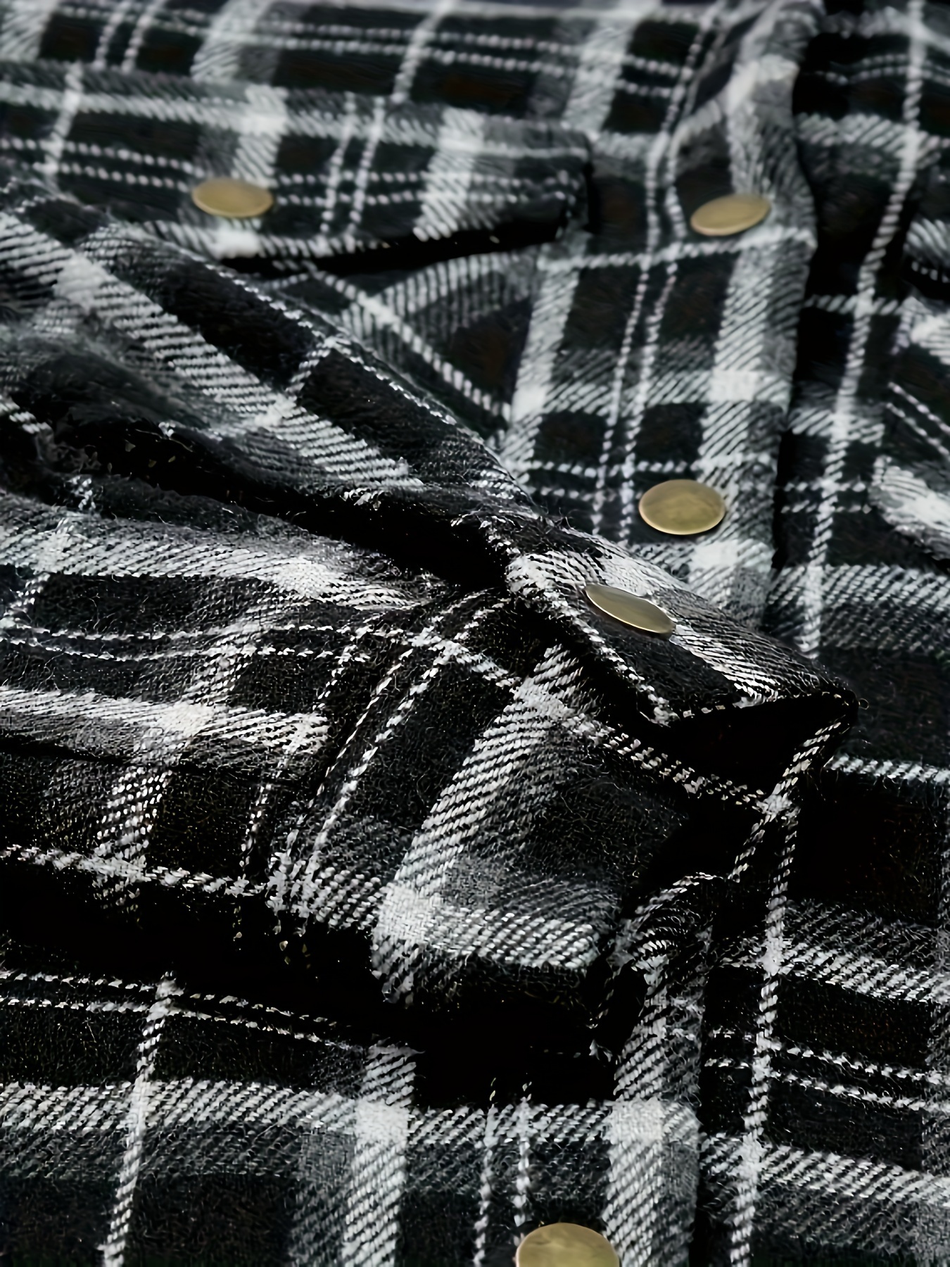 plaid pattern zip up jacket casual hooded long sleeve warm outwear womens clothing details 23