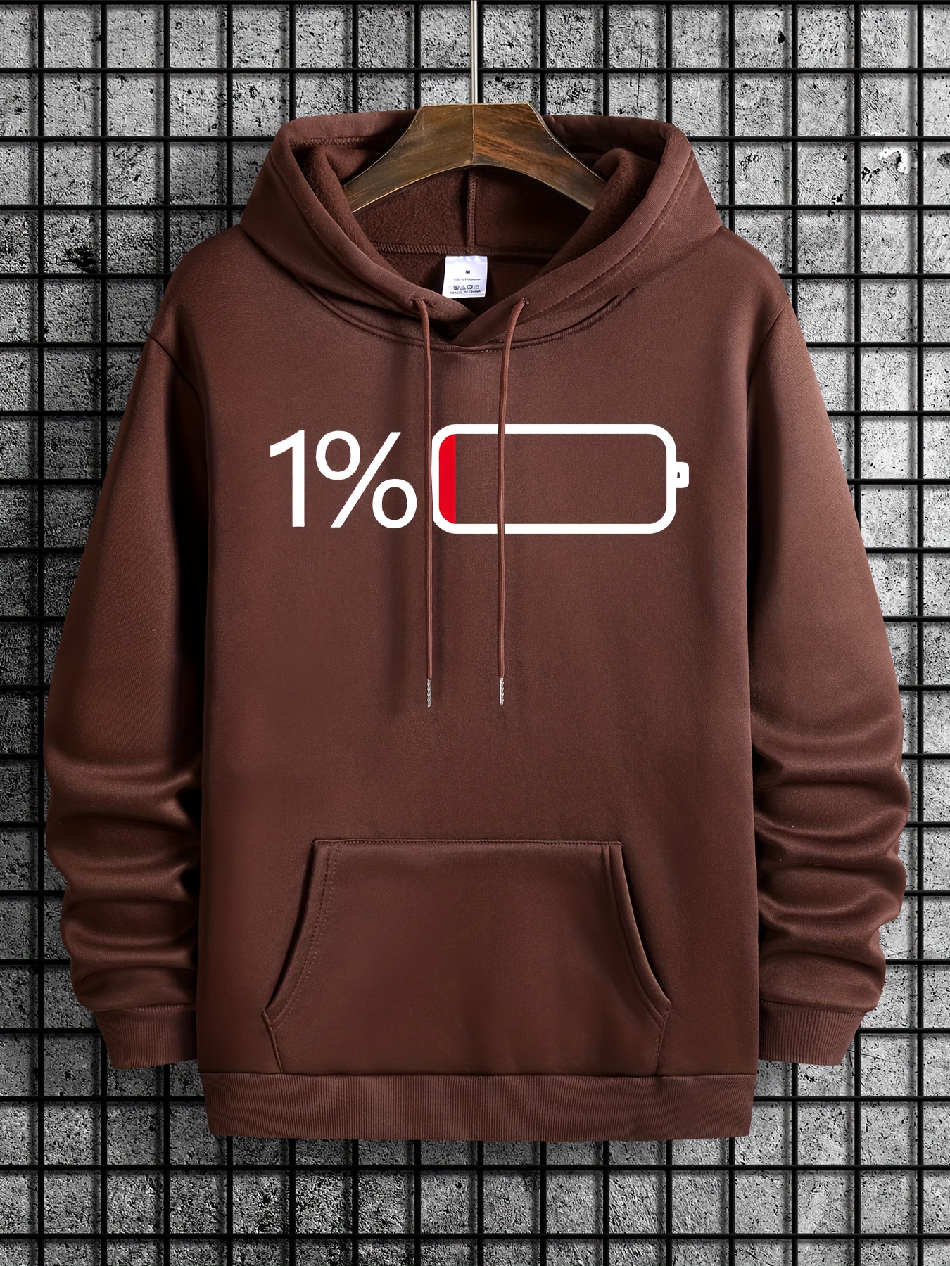 hoodies for men battery low graphic hoodie men s casual pullover hooded sweatshirt with kangaroo pocket for spring fall as gifts details 0