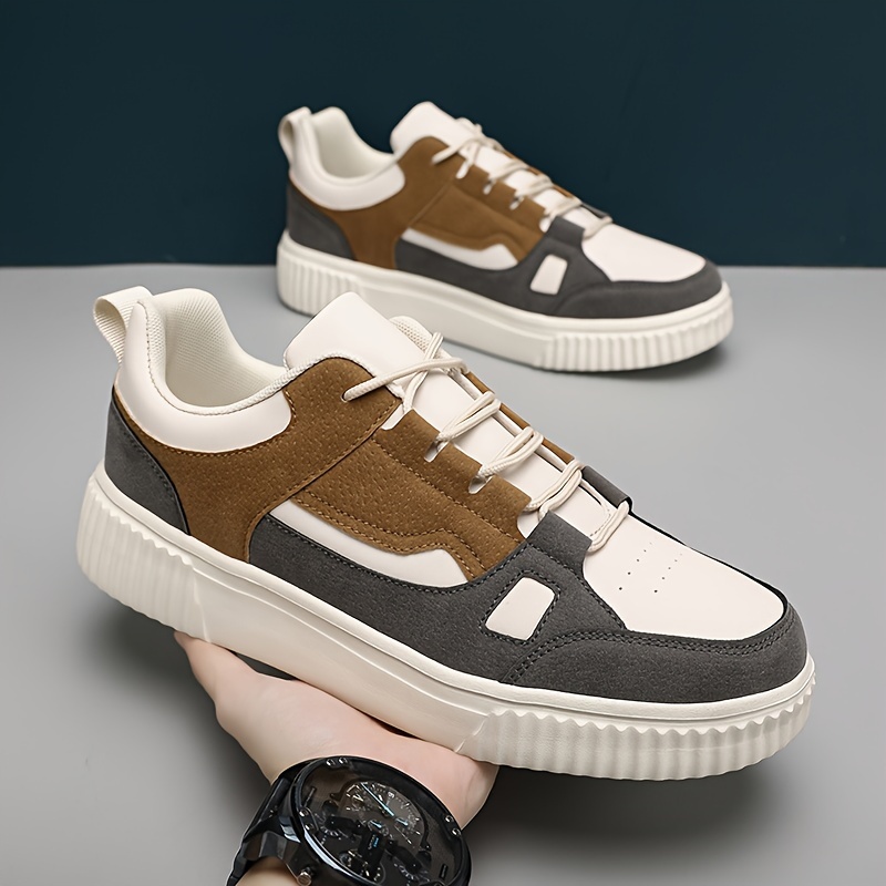 Mens Color Block Skateboard Shoes Lace Up Casual Sneaker Outdoor Walking Skateboarding Men s Shoes Temu details 9