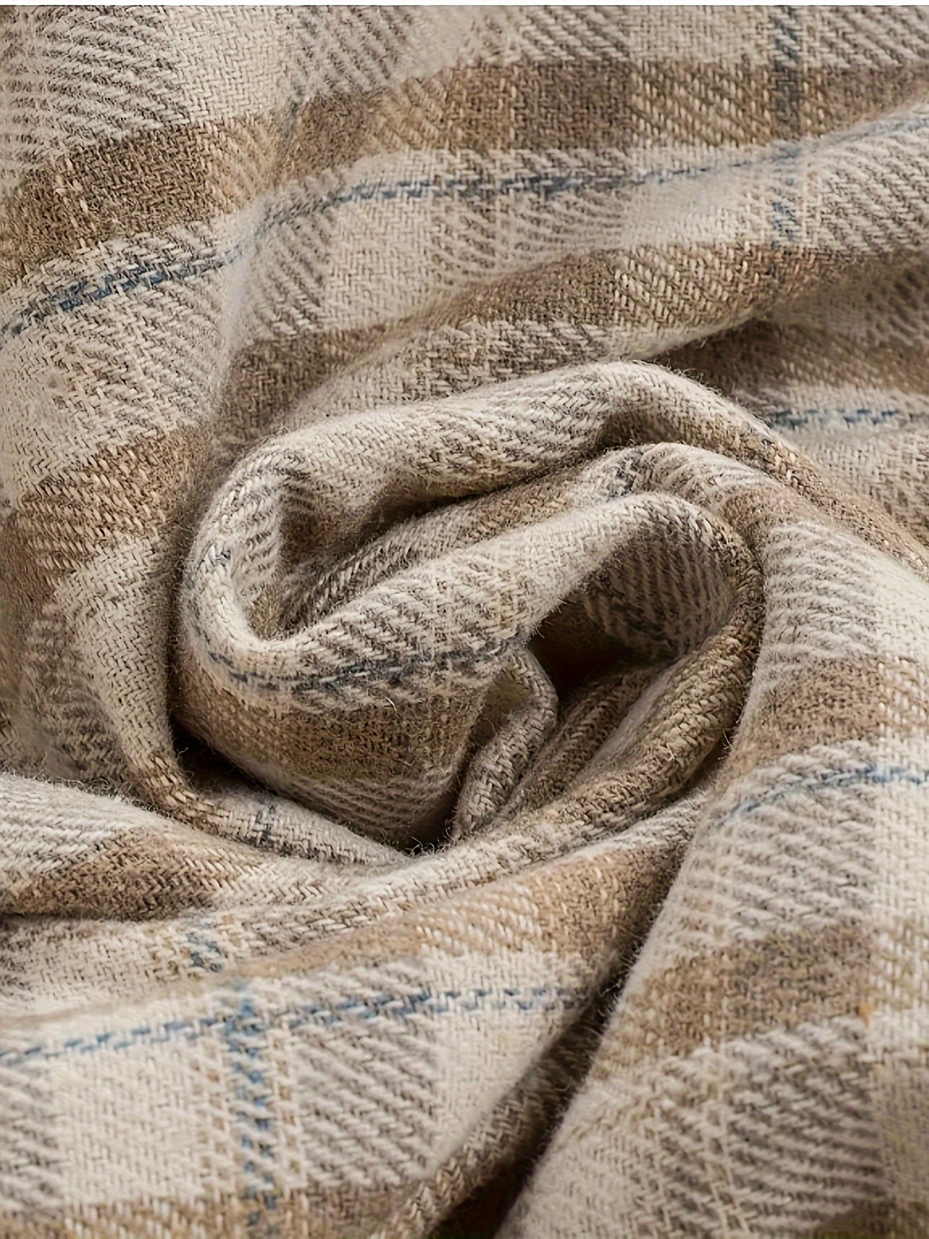 plaid pattern zip up jacket casual hooded long sleeve warm outwear womens clothing details 14