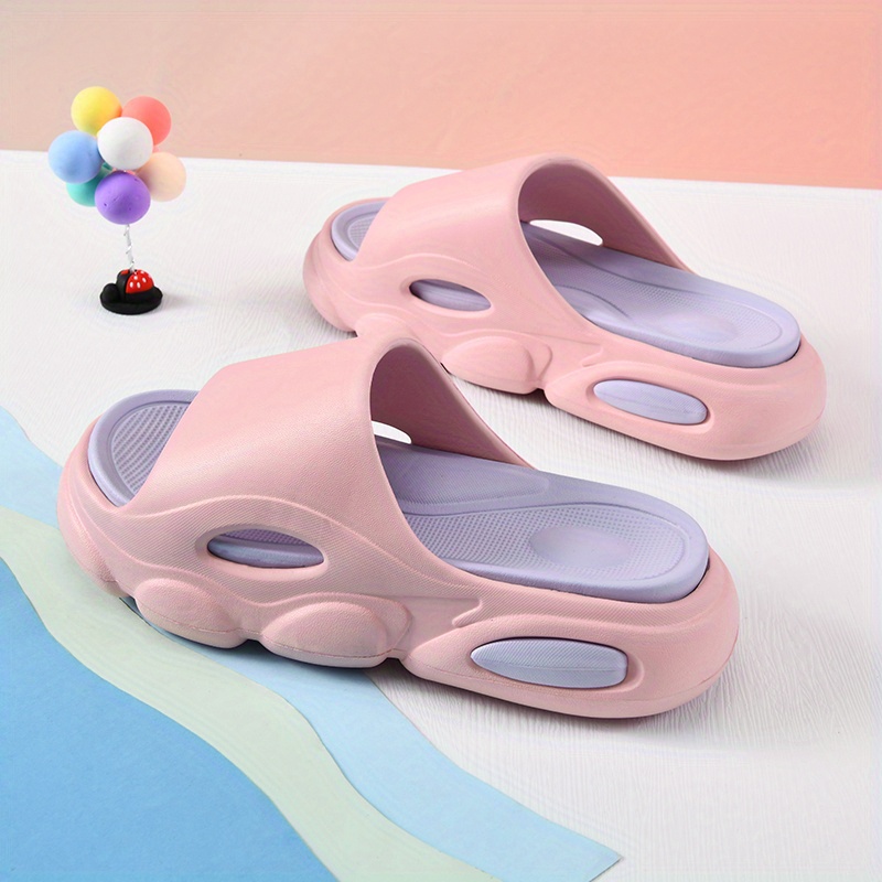 contrast color platform slides casual slip on summer shoes comfortable indoor home shoes details 1