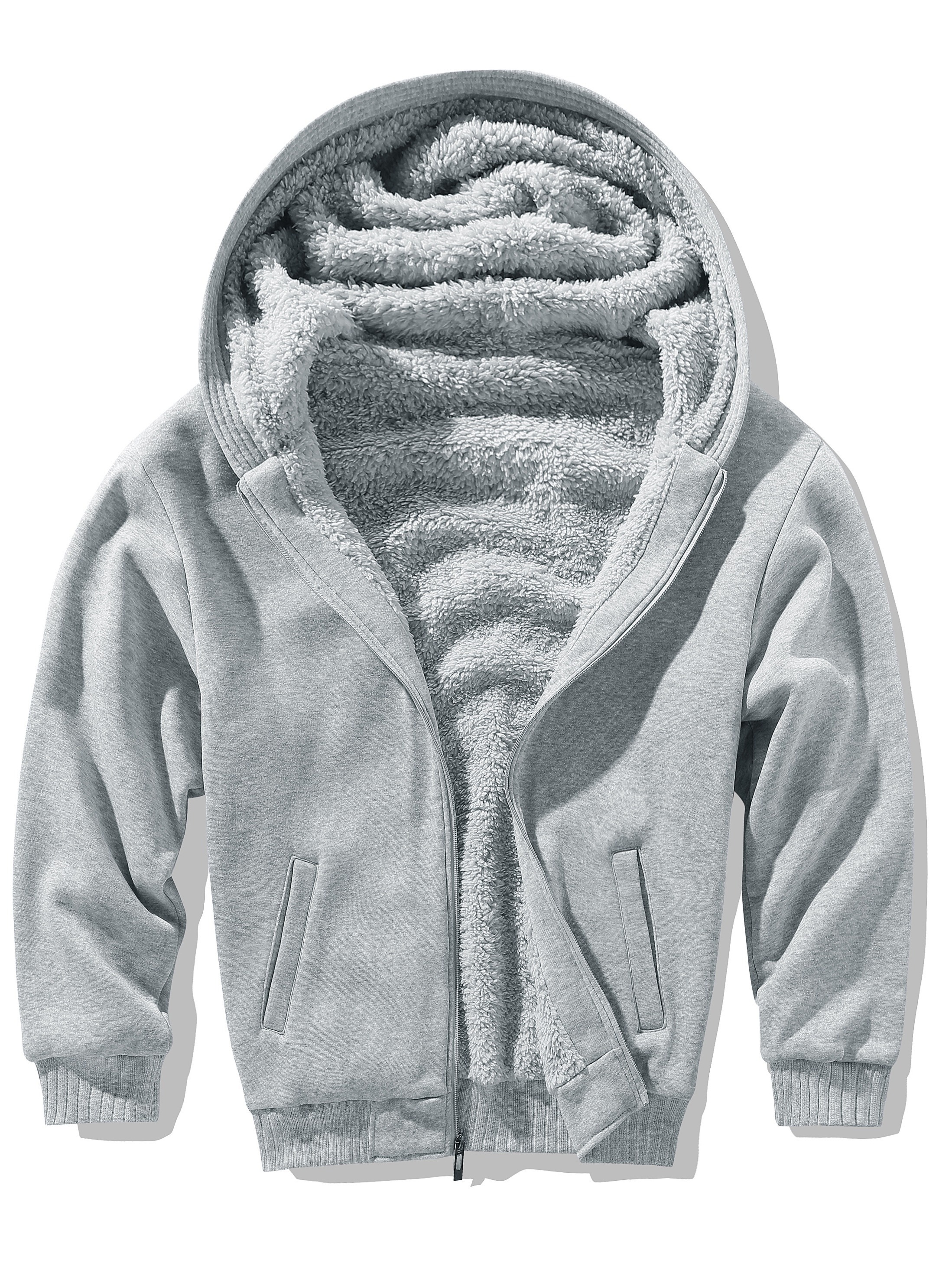 fashionable mens hoodies zipper contrast colors fleece winter jacket suitable for winter street outdoor comfortable warm and versatile details 11