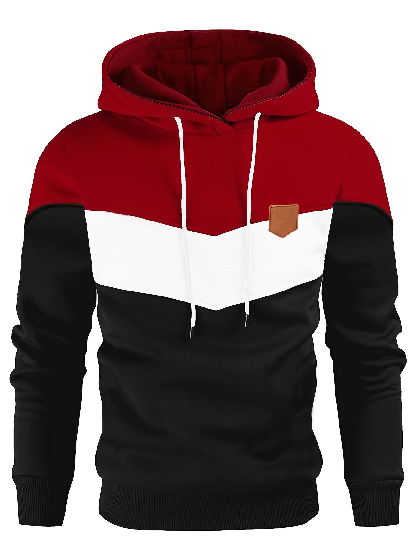 creative color block hoodie cool hoodies for men mens casual classic design pullover hooded sweatshirt with kangaroo pocket streetwear for winter fall as gifts details 10