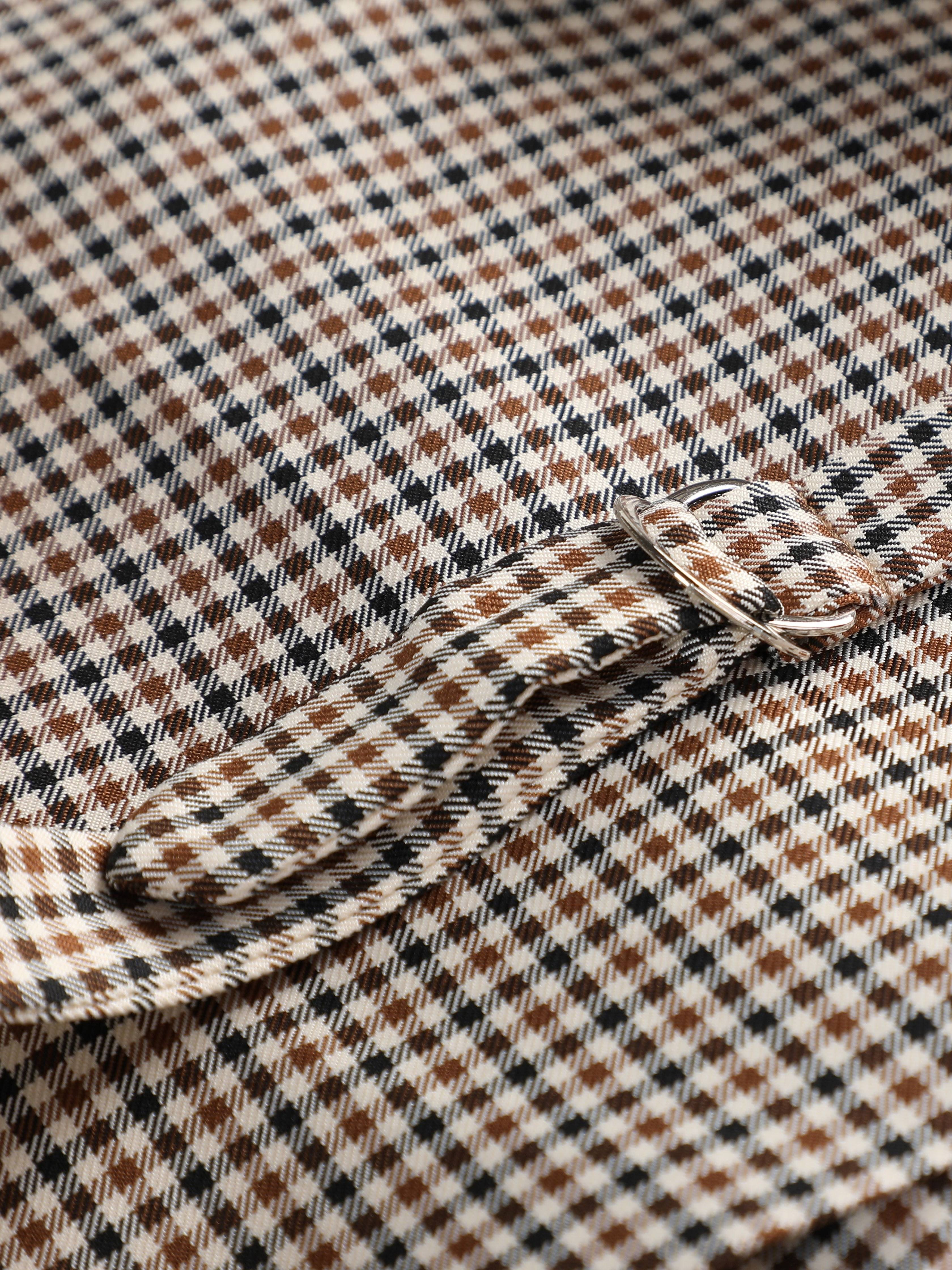 plaid patten single breasted vest versatile belted sleeveless vest for spring fall womens clothing details 4